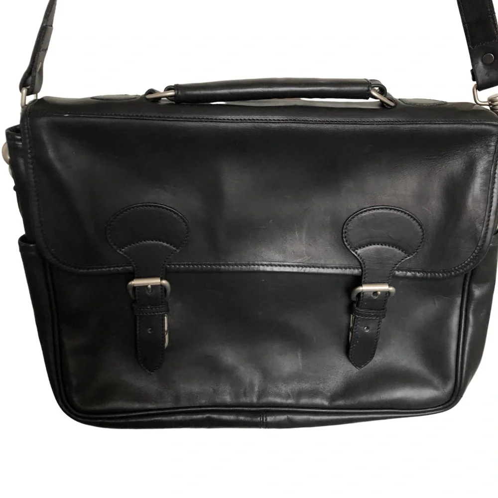Vintage Handcrafted in ENGLAND Men’s Genuine Leather Bag/Briefcase Black